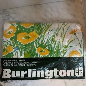 Burlington One Twin Flat Sheet 66" x 96" Summer Meadow New Vintage USA Cottage
